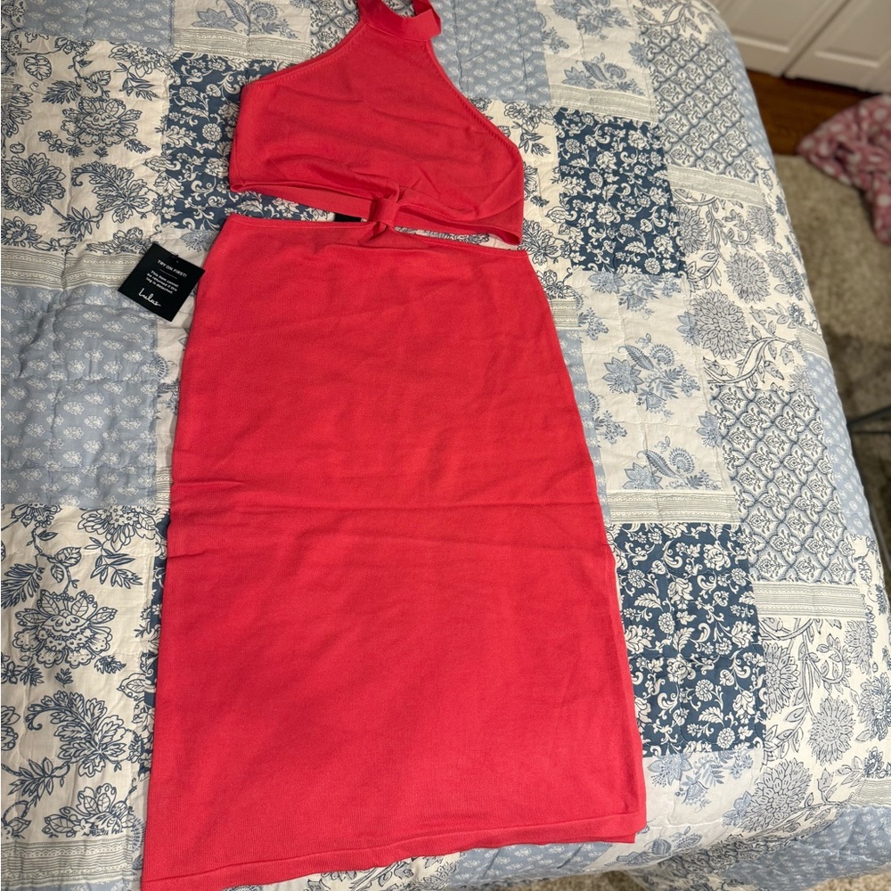 Lulu's Hot Pink Halter Dress